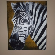 April Weller (Fort Wayne, Indiana) - "Zebra" - Acrylic on Canvas