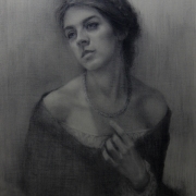 Susan Perrish (Detroit, Michigan) - "Amore" - Charcoal on German Mouldmade Paper