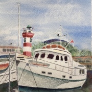 Cindy Guzik (Fort Wayne, Indiana) - "Idle Time" - Watercolor