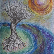 Cynthia Gabbard (Fort Wayne, Indiana) - "Emotional Swirl 4" - Oil Pastel