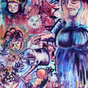 Hailey Sueoka (Indiana) - "Spring Mother" - Monotype, Ink"