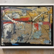 Bob Cross (Elkhart, Indiana) - "Turning" - 12kt White Gold, Acrylic, Charcoal on Canvas