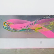 Erik Minter (New Jersey) - "SpoonFood" - Acrylic Spray Paint on Canvas (Diptych)