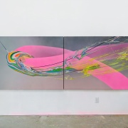 Erik Minter (New Jersey) - "SpoonFood" - Acrylic Spray Paint on Canvas (Diptych)